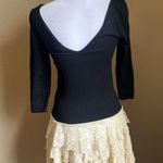 Bebe Y2K black and cream faux skirt ruffle dress | small Photo 3