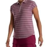 FootJoy Cap Sleeve Birdseye Stripe Jacquard Polo/Golf Shirt size S Purple Photo 1
