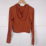 Athleta women’s flurry seamless cropped burnt orange hoodie Photo 4