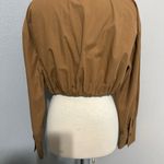 ZARA  Women Brown Long Sleeves Poplin Collared Pleated Casual Cotton Shirt Sz L Photo 13