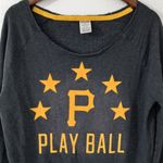 PINK - Victoria's Secret VS PINK M PLAY BALL Oversized Long Sleeved Sweatshirt in Gray n Gold Photo 7