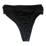 Fold over black bikini bottoms Medium very cheeky Brazilian cut high waisted​ Photo 1
