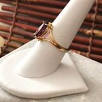 Marquee shaped purple stone Ring 14KT GF Size 8 Gold Photo 3