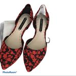 Alice + Olivia Red & Black Graphic floral flats. Photo 3
