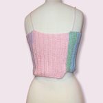 Pastel Knitted Crop Top Size S/M Handmade knitted Crop Top pink Blue Purple Photo 4
