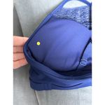 Lorna Jane New Uniquely Bikini Top Size Small Padded Navy Blue Crochet Smiley Photo 6