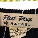 Vintage Pleat Pleat by Rafael Women's Abstract Print Dress Black & White S Photo 15