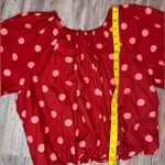 Maeve  by Anthropologie Popplin Bubble Blouse Polka Dot Shirt Pink Red X Small Photo 8