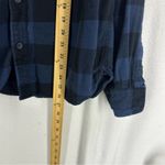 Denim & Flower s Checkered Button Down Flannel Women’s Medium Blue Photo 4