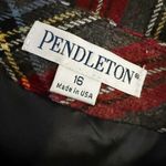 Pendleton | Vintage Red Gray Yellow Tartan Plaid Pencil Straight Skirt | Size 16 Photo 4