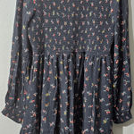 American Eagle Women's  Outfitters Black Ditzy Floral Long Sleeve Mini Dress M Photo 0