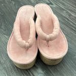 Veronica Beard  Cork Platform Wedge Flip Flop Sandal in Pink Suede Photo 3
