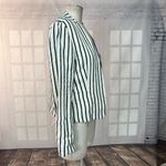 Loft Ann Taylor  White and Navy Blue Striped linen Blazer Jacket Size Medium Photo 5