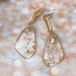 Gold Shell Bits Transparent Earrings Photo 0
