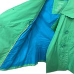 LL Bean Brand Women's Green 100% Cotton Peacoat Size Medium Pockets Photo 4