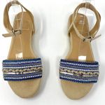 Kaari Blue Women's Espadrille Wedge Platform Sandals Size 7.5 with Ankle Strap Photo 1