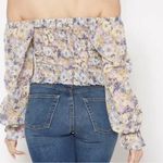 Pleione Purple and Yellow Blouse Vibrant Top Rouching size M New Fairy Cottage Photo 1