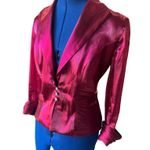 J.R. NITES by Carol Lin Liquid Metal Ruby Vintage Jacket Women's Size 8 GLAM Y2k Red Photo 1