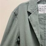 Frank & Eileen Dublin Blazer Open Front Pockets Cotton Flax Stretch Green Size L Size L Photo 6
