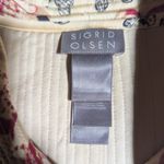 Vtg Y2K Sigrid Olsen Ivory Quilted Floral Print Silk Snap Front Jacket Sz 10 Pink Photo 3