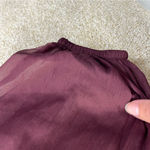 Joie Imperfect  long sleeved smocked top sheer overlay/sleeves deep wine large Photo 9