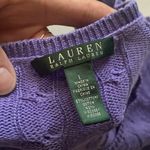 Ralph Lauren Lauren  Y2K purple cable knit short sleeve sweater, size large Photo 2