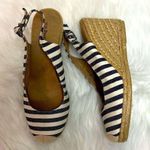 G.h. Bass & Co Emilie Espadrilles Cream And Blue Jute, Wedge Sandals Size 6 B Photo 0