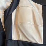 Shimmer Gold Tan Satin Halter Dress Black Trim Date Night Glam Party Y2K Size 6 Photo 4