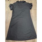 J Crew Solid Black Wool Blend Ruffle Neck Phoebe Shift Dress Short Sleeve Size 4 Photo 3