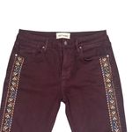 Driftwood  Jackie skinny jeans Embroidered Size 28 Marroon Photo 3