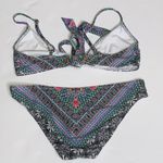 Laundry by Shelli Segal  Black Multicolor Geo Top Hipster Bottoms Swimsuit M Photo 2