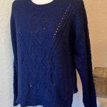 John + Jenn  Cable Knit Sweater Blue Size Large‎ Photo 0