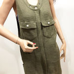 Free People  Dark Olive Highway Zip Front Vest Small Photo 0