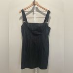 ASOS Design Pinstripe Bengaline Bodycon Mini Dress With D-Ring Details Size 14 Photo 1