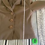Josephine Chaus Vtg Blazer Jacket 8 Petite Tan 3/4 Sleeve Office Chic Academia Photo 6