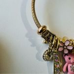 Pink Teddy Bear Love Heart Gold Boho Charm Bracelet One Size Stainless Steel Photo 3