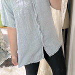 Saks 5th Avenue Saks Fifth Avenue Short Sleeve Button Down Shirt size medium linen fabric Photo 0