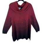 Catherines Red Black Ombre Shimmery Cowl Neck Pullover Tunic Sweater Size 2X Photo 0
