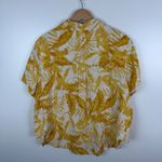 Wonderly  Tropical Leaf Print Linen Blend Button Up Shirt Sz 2X/3X Yellow Resort Photo 2