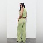 ZARA NWT Green Striped Pants and Top Set size Medium Photo 1
