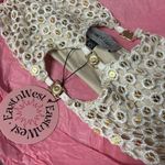 Eastnwest label NWT White Quinn Crop Top in Gold Mirror Photo 3