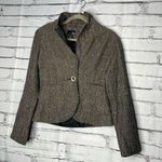 H&M Brown Tailored Cropped Blazer Suit Jacket SZ S Preppy Chic Luxury Formal Y2K Photo 6