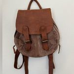 MILLOO Artemis backpack brown stonewashed canvas and Brown leather Photo 1