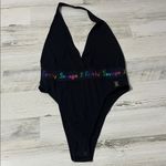 Savage X Fenty Forever Savage Bodysuit Ranibow Foil Size Small Black Photo 7