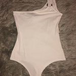 Windsor White Ribbed One Shoulder Bodysuit Photo 0