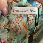 R.Vivimos Halter Deep V Neck Sexy Patchwork Mini Dresses Blue Size L Photo 3