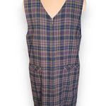 Vintage Sag Harbor Dress Green Plaid Checkered Sleeveless Vneck Front Zip Jumper Green Size 14 Photo 8