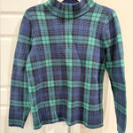 Lands' End Heavy Plaid Mockneck Top Blackwatch Tartan Classic Preppy Small Photo 0