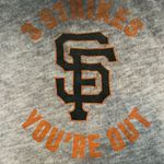 PINK - Victoria's Secret Victorias Secret SF giants szM distressed cropped cold shoulder sweatshirt EUC Photo 3