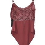 FADED ROSE size XL pink lace bodysuit front opening concert wear boudoir shoot Photo 2